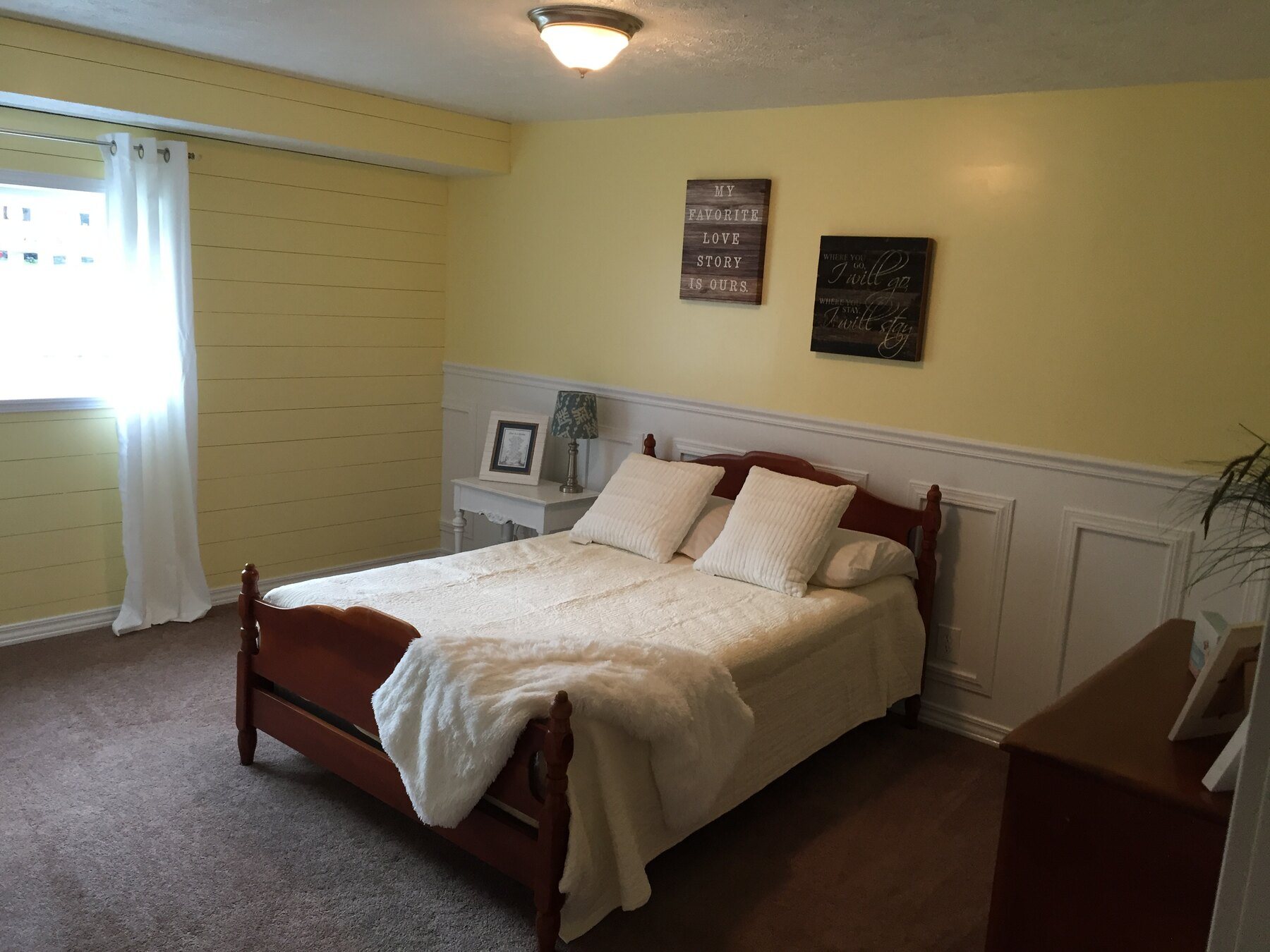 Finished and furnished bedroom prepared for presentation